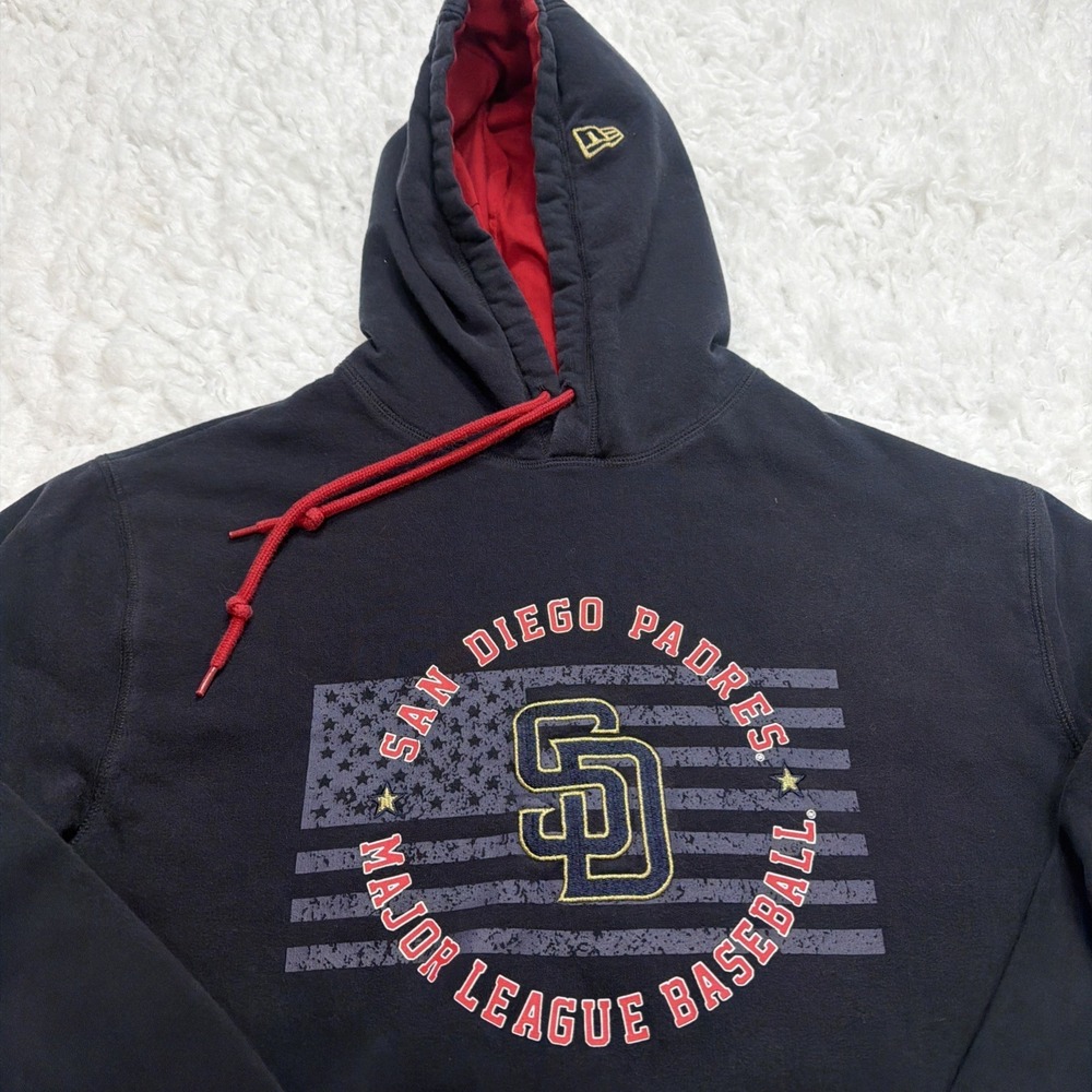 San Diego Padres Hoodie Sweatshirt Mens Large MLB Patriotic USA Flag Baseball